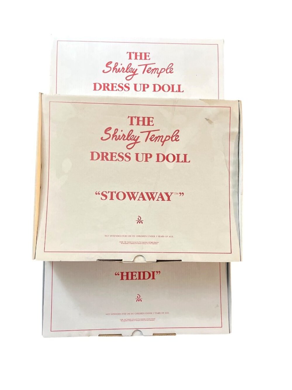 Set Of 3 Shirley Temple Dress Up Doll Costumes: Heidi, Stowaway & Curly Top NIB